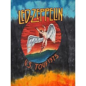 Tie-Dye Led Zeppelin US Tour 1975 T-Shirt - reproduction - Size L